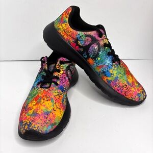 Yes We Vibe Psychedelic Peace & Love2 Hippie Festive Unisex Sneakers W10 M8.5